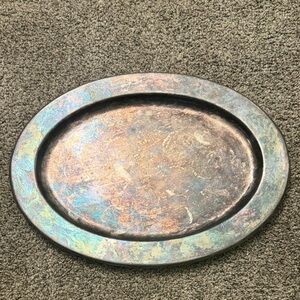 U S N Vintage Silver Oval Tray 18 inch